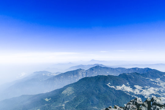 View of volcanoe mountain from Santa Maria by Quetzaltenango in Guatemala