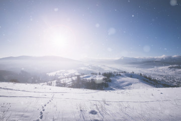 Winter mountain hills