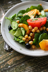 Chic pea salad on plate