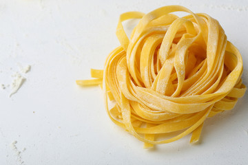  homemade pasta on white background