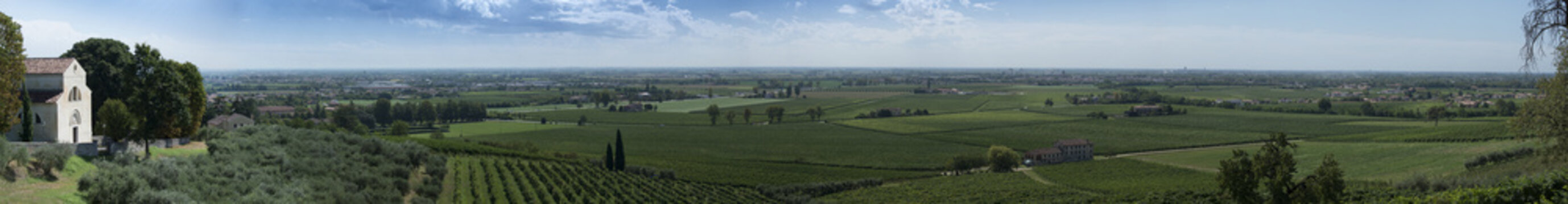 Panorama della campagna trevigiana con i suoi vitigni, da Susegana a Treviso, Ponte della Priula, Nervesa della Battaglia, Colfosco, Villorba, Selva del Montello ed altri