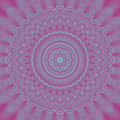 Abstract psychedelic mandala fractal background - circular vector pattern design from concentric oval shapes