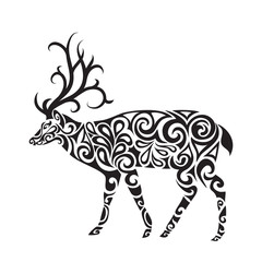 Deer in the style of a tattoo