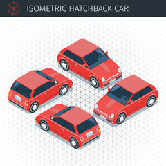 isometric hatchback car