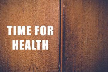 time for health, health concept