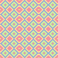 pastel colored geometric seamless pattern texture background - baby pink, blue, yellow, green and orange colors