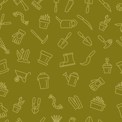 Seamless garden pattern. Vector illustration.