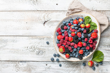 different berries in bowl.