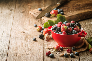 different berries in bowl.