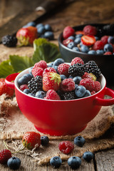 different berries in bowl.