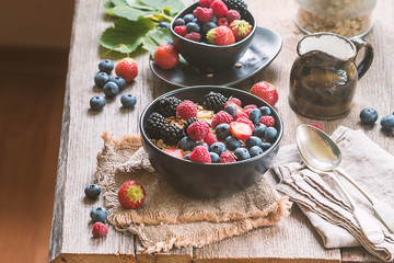 homemade oatmeal with berries