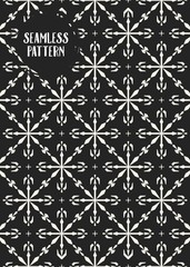 Abstract concept vector monochrome geometric pattern. Black and white minimal background. Creative illustration template. Seamless stylish texture. For wallpaper, surface, web design, textile, decor.