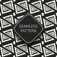 Abstract concept vector monochrome geometric pattern. Black and white minimal background. Creative illustration template. Seamless stylish texture. For wallpaper, surface, web design, textile, decor.