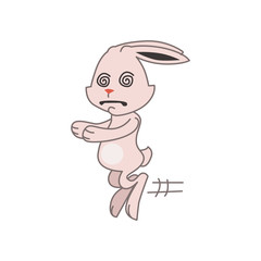 Cute pink bunny hypnotised