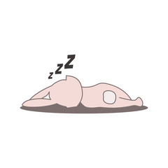 Cute pink bunny sleeping
