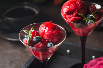 Homemade berry ice cream