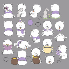 Cartoon Bears on a dark background © Chisnikov