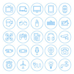Line Circle Household Icons