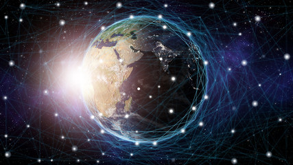 Global network Concept. Elements of this image furnished by NASA.