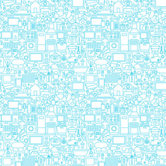 Line Household White Seamless Pattern
