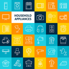 Vector Line Household Icons