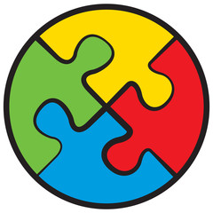 Four puzzles. Vector symbol