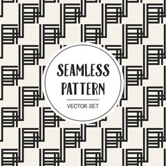 Abstract concept vector monochrome geometric pattern. Black and white minimal background. Creative illustration template. Seamless stylish texture. For wallpaper, surface, web design, textile, decor.