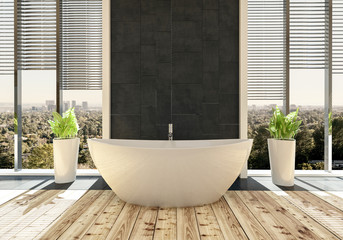 Moderne freistehende Badewanne in modernem Design