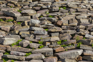 Wall with rough stones
