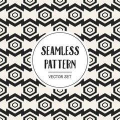Abstract concept vector monochrome geometric pattern. Black and white minimal background. Creative illustration template. Seamless stylish texture. For wallpaper, surface, web design, textile, decor.
