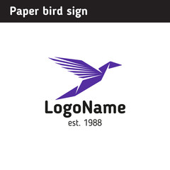 Template logo in the form of paper birds