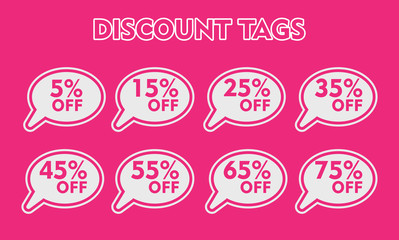 special offer sticker set. pink discount tag vector illustration. price label. sale promo marketing. ads offer Print