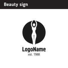 Illustration or logo in the form of a silhouette of a girl