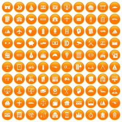 100 private property icons set orange