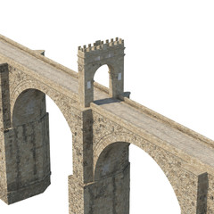 Alcantara Bridge on white. 3D illustration, clipping path