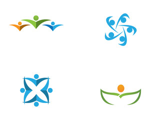 Obraz na płótnie Canvas Community people care logo and symbols template 