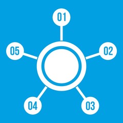 Circle chart with numbers icon white