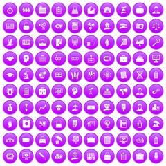 100 portfolio icons set purple
