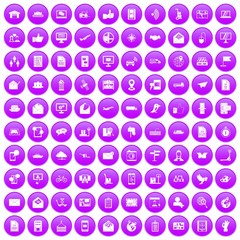 100 post and mail icons set purple