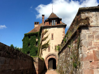 Chateau de La Petite-Pierre (Castle of La Petite Pierre) in a nice summer time, around with Vosges du Nord Natural Regional Park
