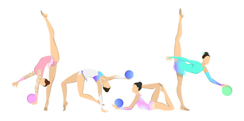 Gymnastics with ball set.