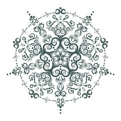 Mandala. Vintage decorative elements colored blue. Oriental pattern, vector illustration. Islam, Arabic, Indian, moroccan,spain, turkish, pakistan, chinese, mystic, ottoman motifs.