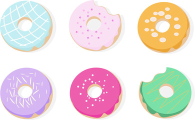 Fototapeta na wymiar Donuts pattern Vector dessert flavored illustrations pattern