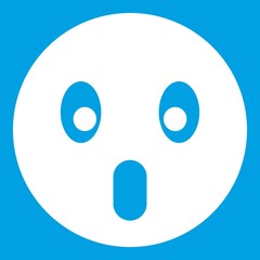 Fototapeta premium Frightened emoticon white