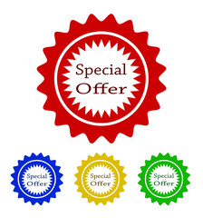 colorful special offer tag design, stock vector illustration