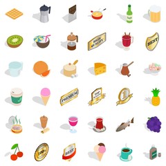 Best food icons set, isometric style