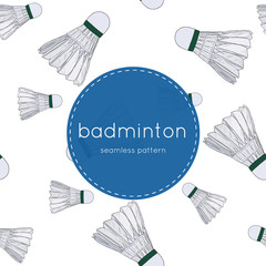 shuttlecocks - badminton concept hand drawn seamless pattern vector.