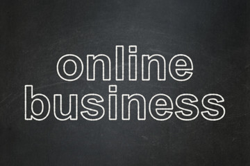 Obraz premium Finance concept: Online Business on chalkboard background