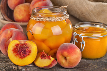 Domestic healthy fresh peaches ready for preservation