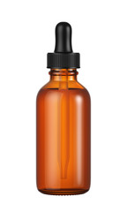 Brown medicine glass bottle isolated on white background